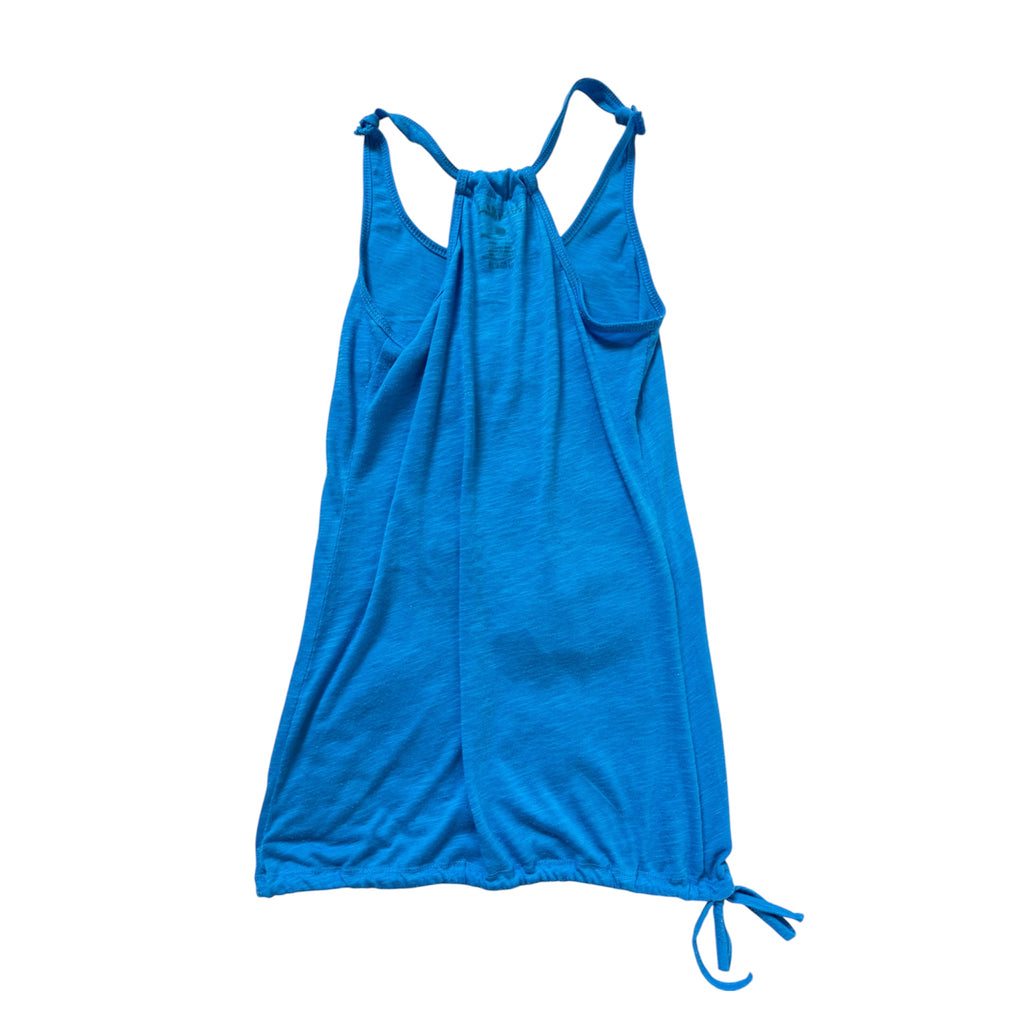 Blue tank top with palm tree design