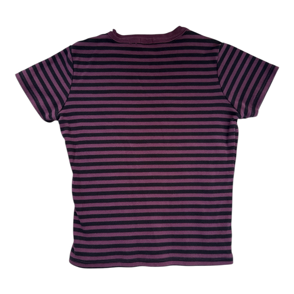 Purple and black striped baby tee