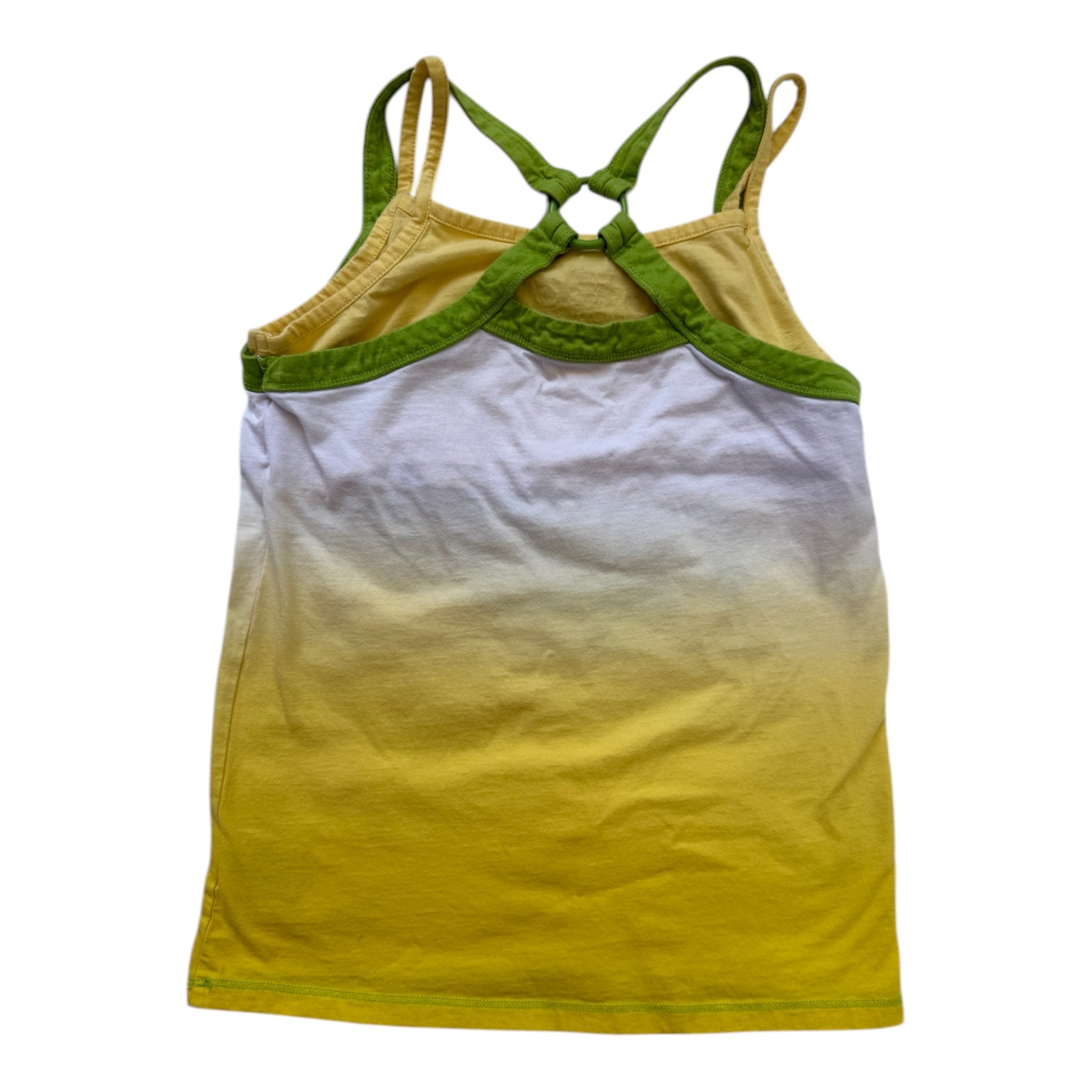 Yellow + green floral tank top with adjustable straps