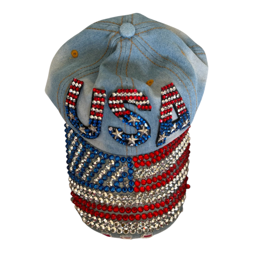 USA bling hat